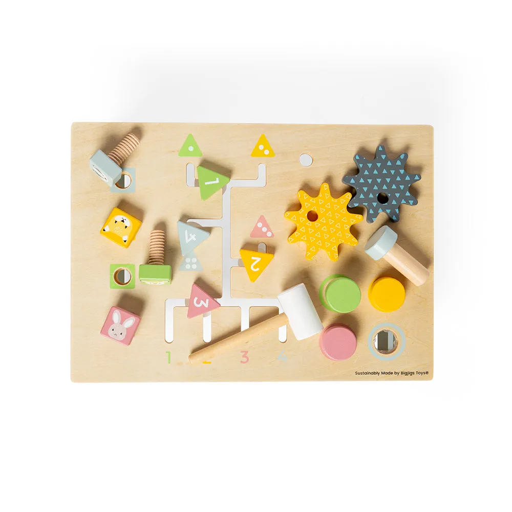 Bigjigs Toys Tabletop Wooden Activity Bench