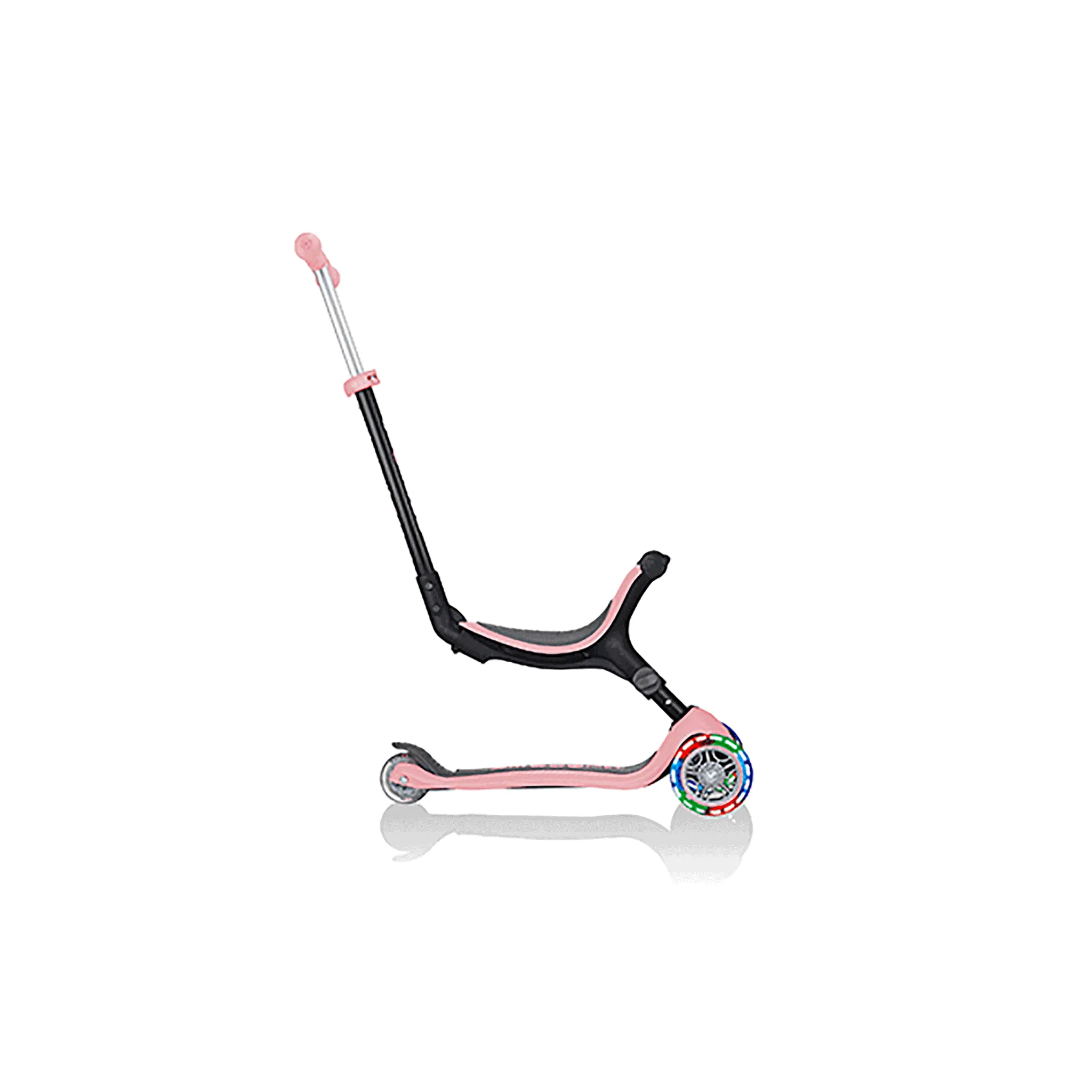 Globber Go Up Foldable Scooter With Lights - Pastel Pink
