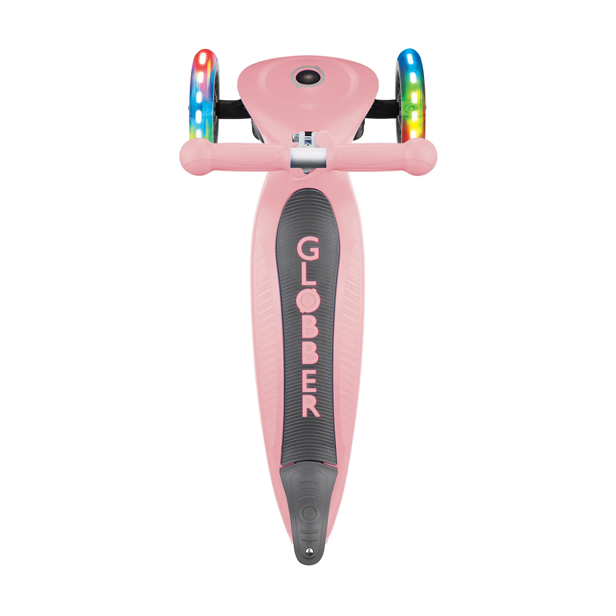Globber Go Up Foldable Scooter With Lights - Pastel Pink