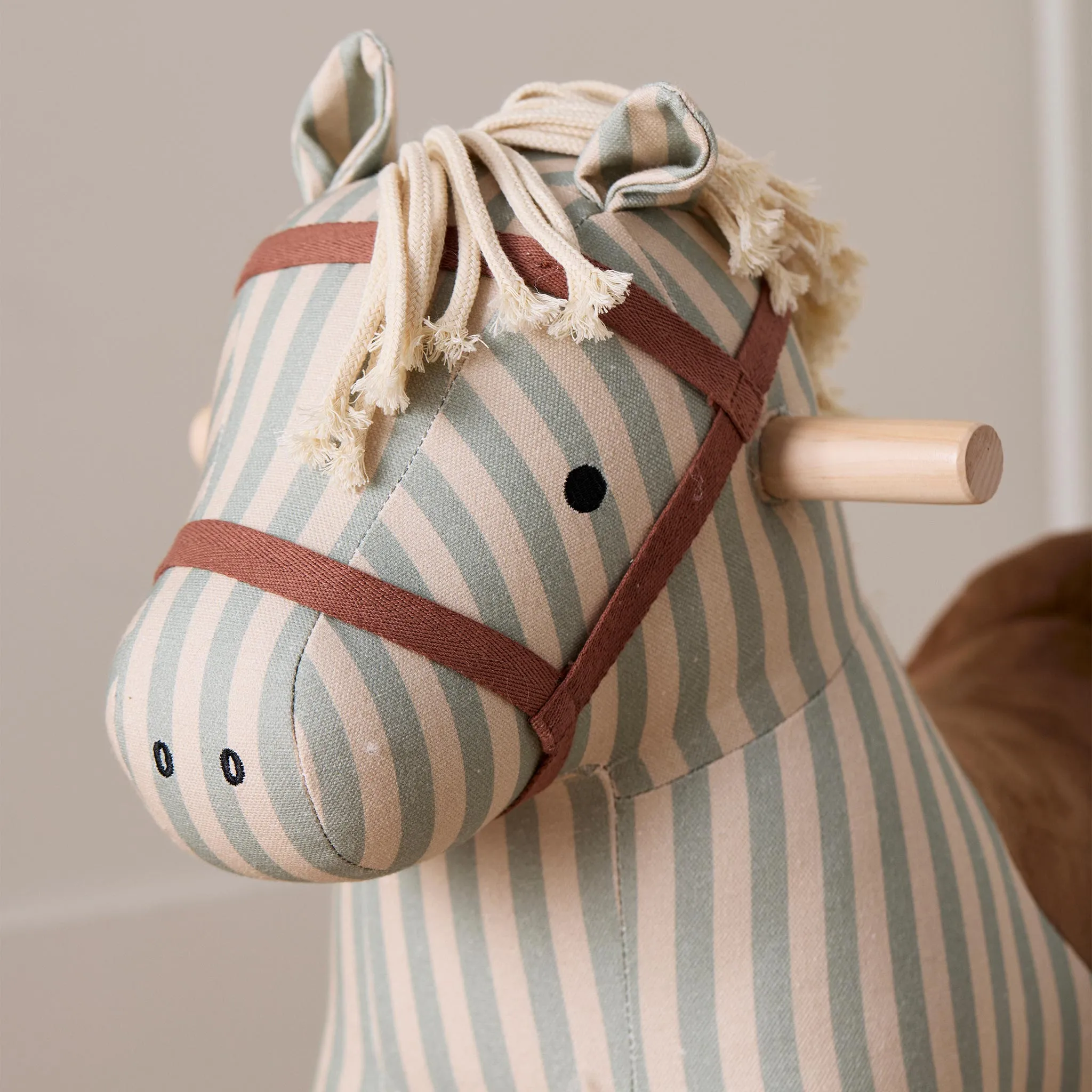 Kids Concept Rocking Horse - Blue Stripe