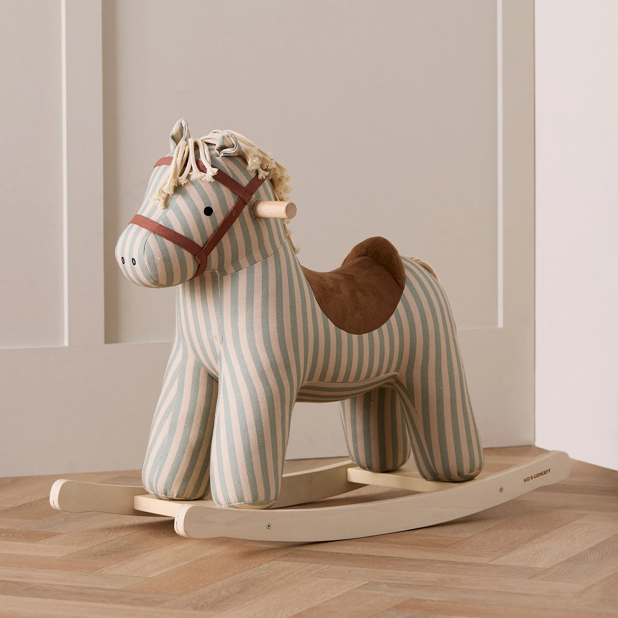 Kids Concept Rocking Horse - Blue Stripe