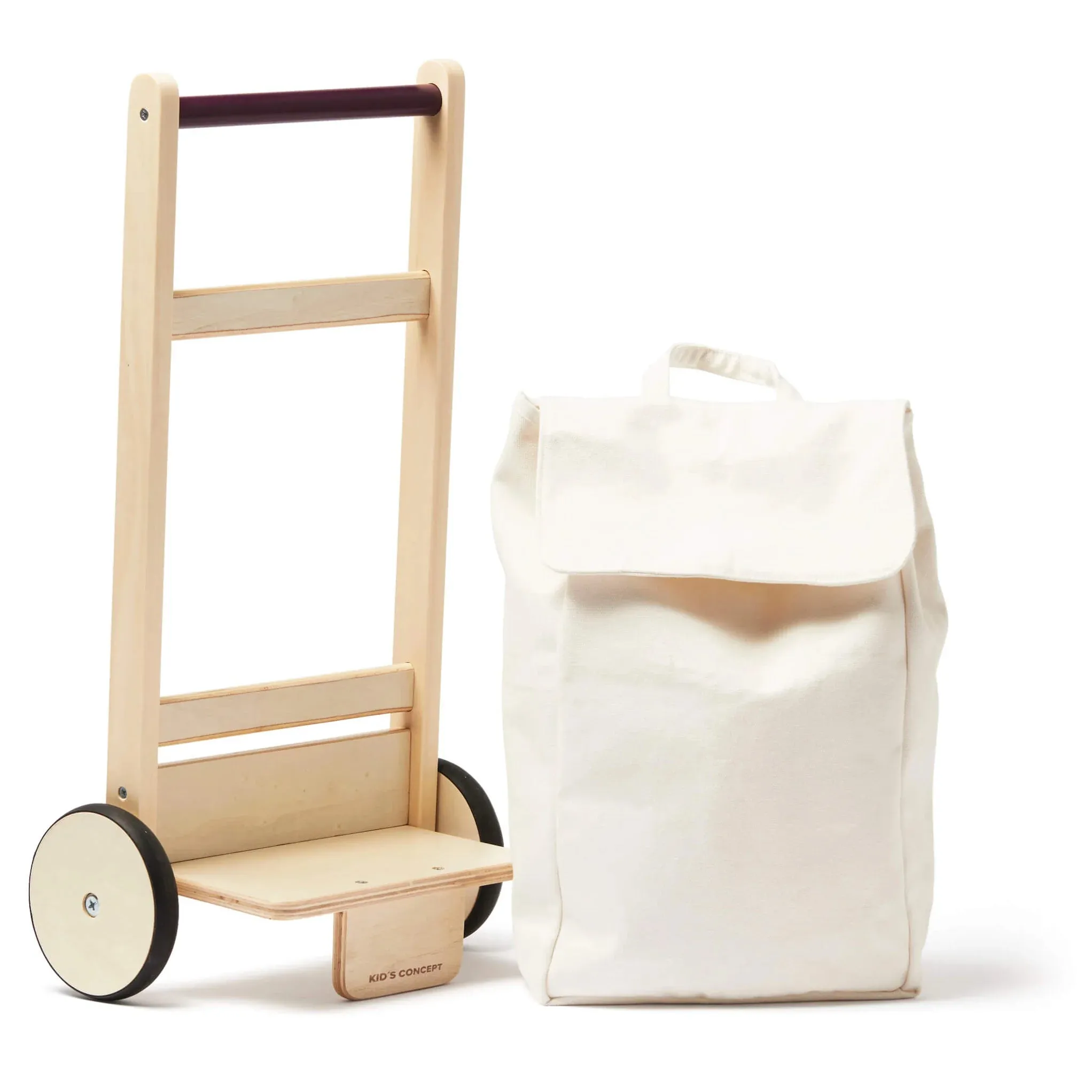 Kids Concept Toy Pull Along Shopping Trolley Cart