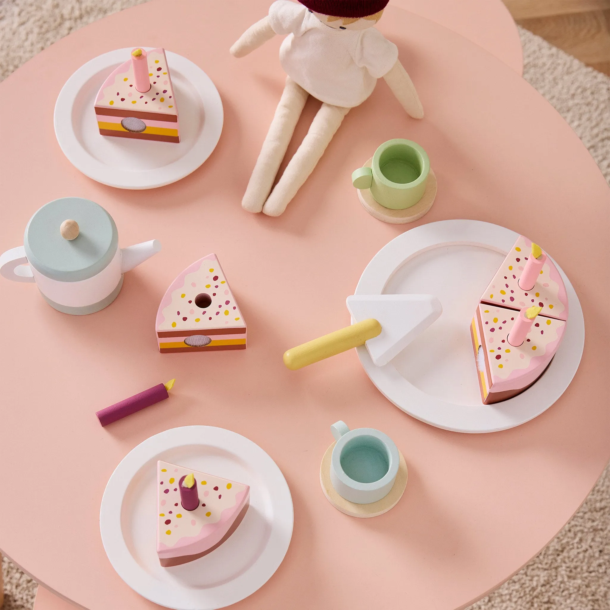 Kids Concept Wooden Birthday Cake - Pink