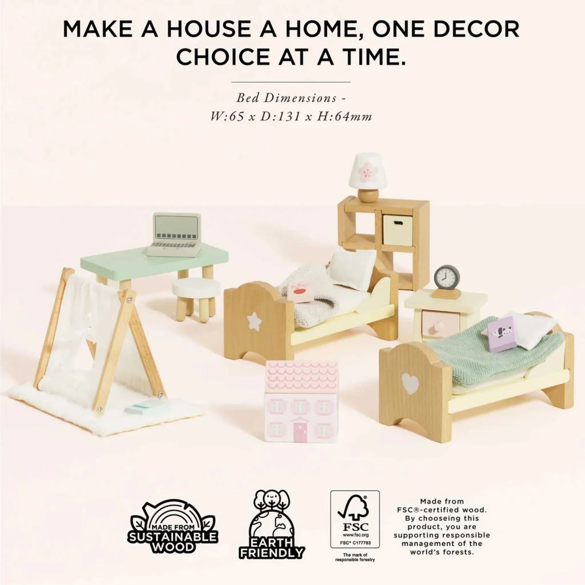 Le Toy Van Dolls House Children's Bedroom Set