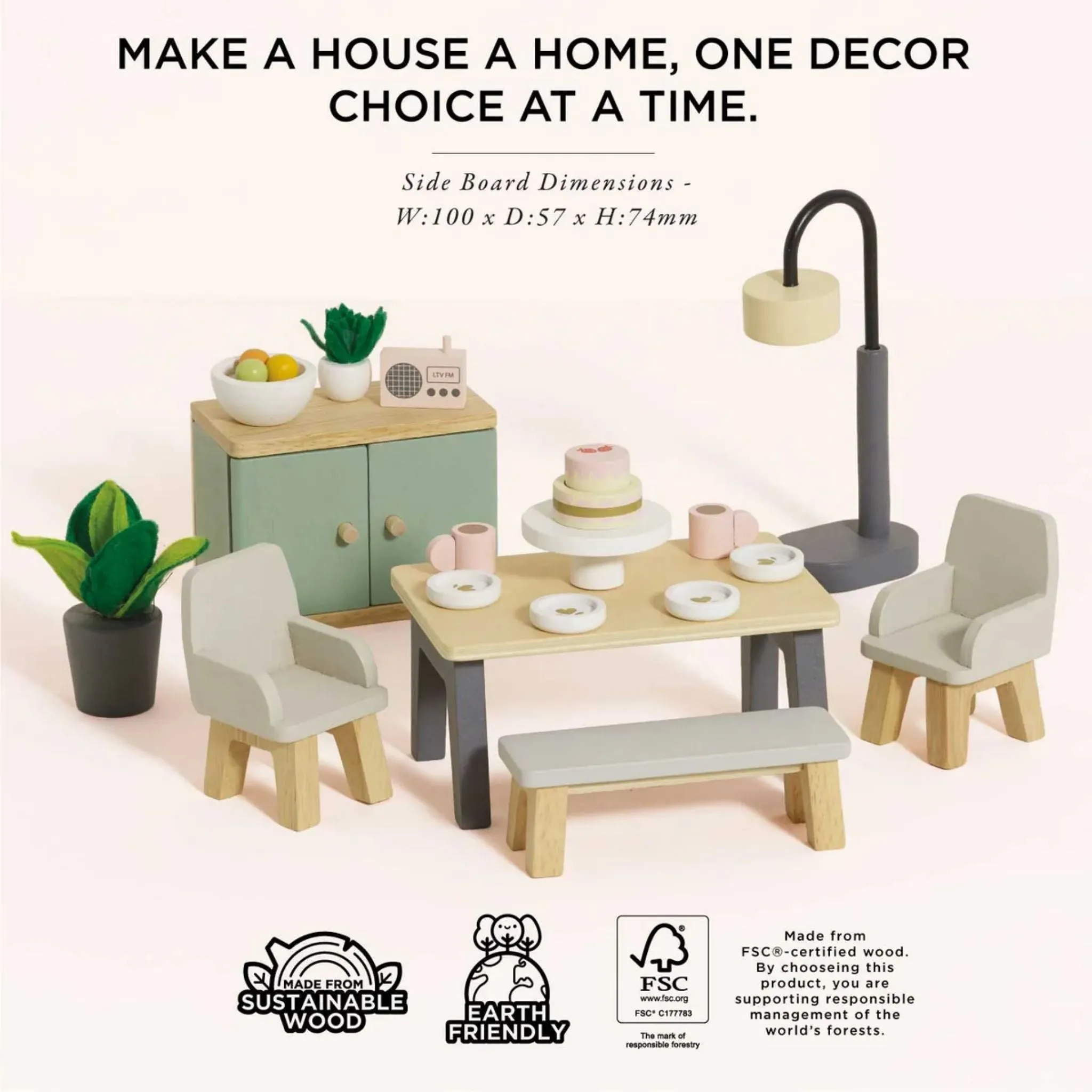 Le Toy Van Dolls House Dining Room Set