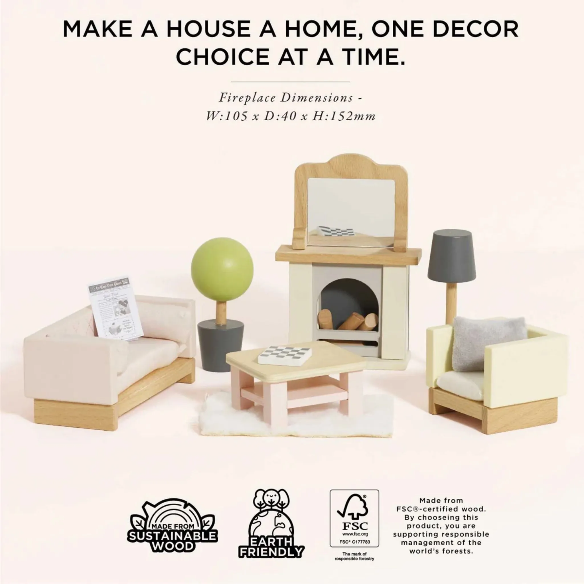 Le Toy Van Dolls House Living Room Set