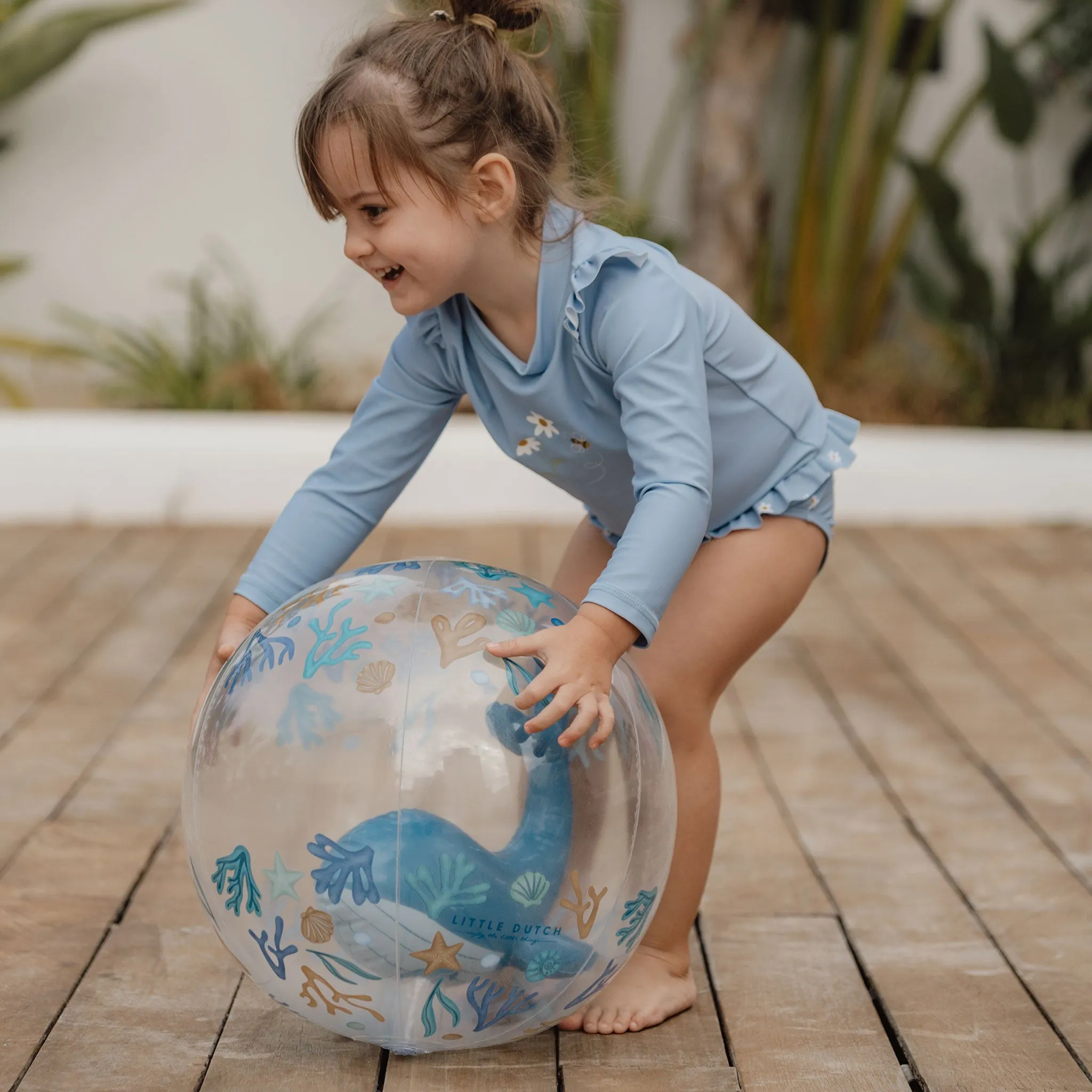 Little Dutch 3D Beach Ball - Ocean Dreams Blue
