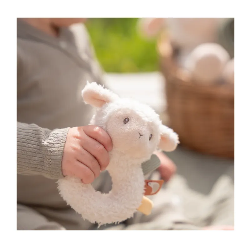 Little Dutch Soft Sheep Ring Rattle - Little Farm