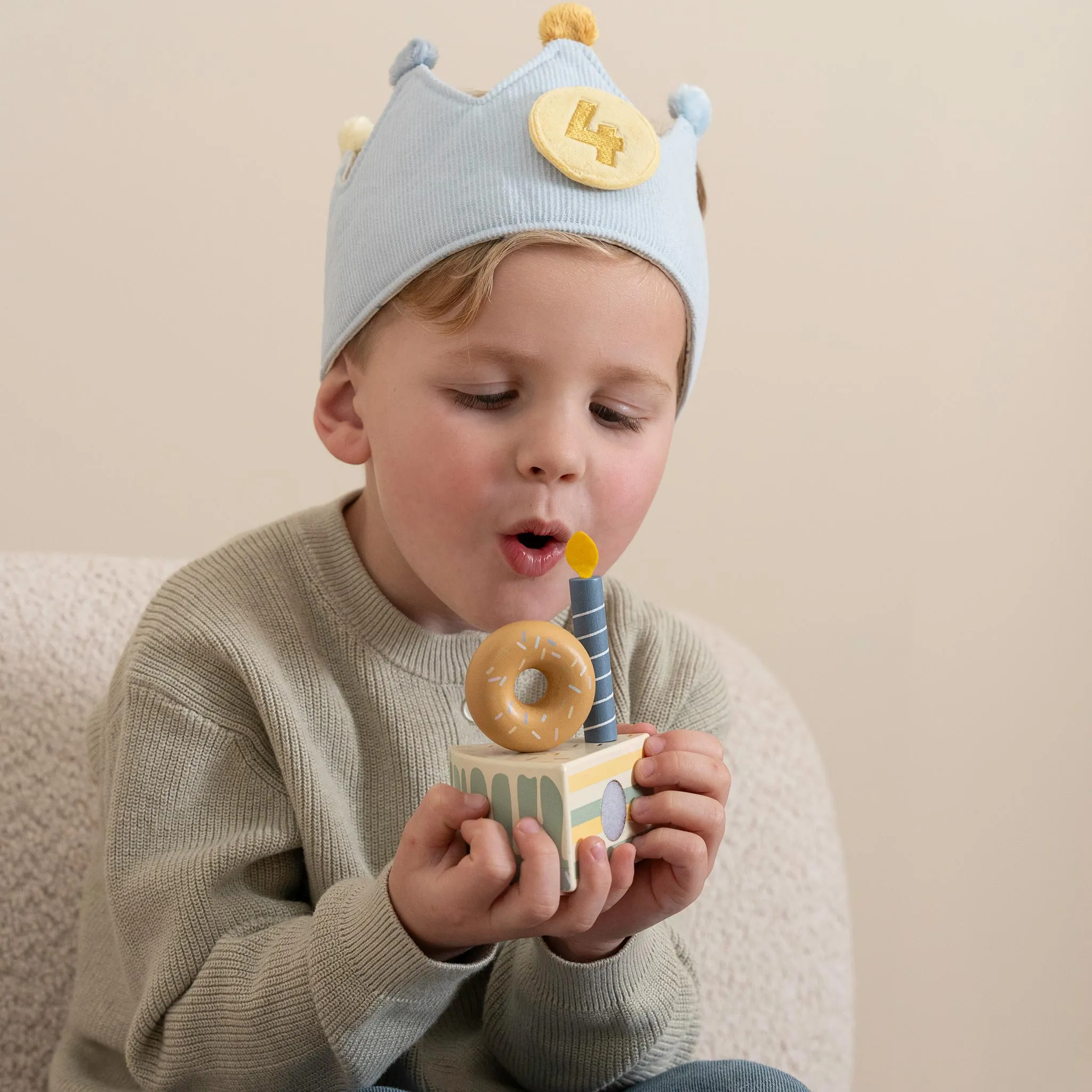 Little Dutch Wooden Birthday Cake - Blue