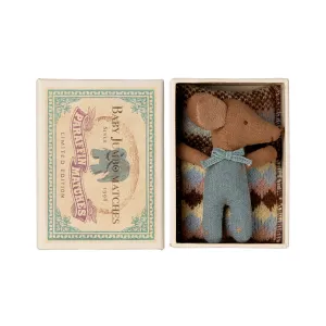 Maileg Sleepy/Wakey Baby Mouse in Box - Blue