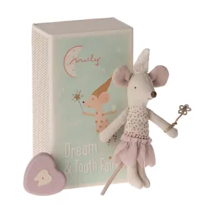 Maileg Tooth Fairy Mouse In A Match Box - Little Sister