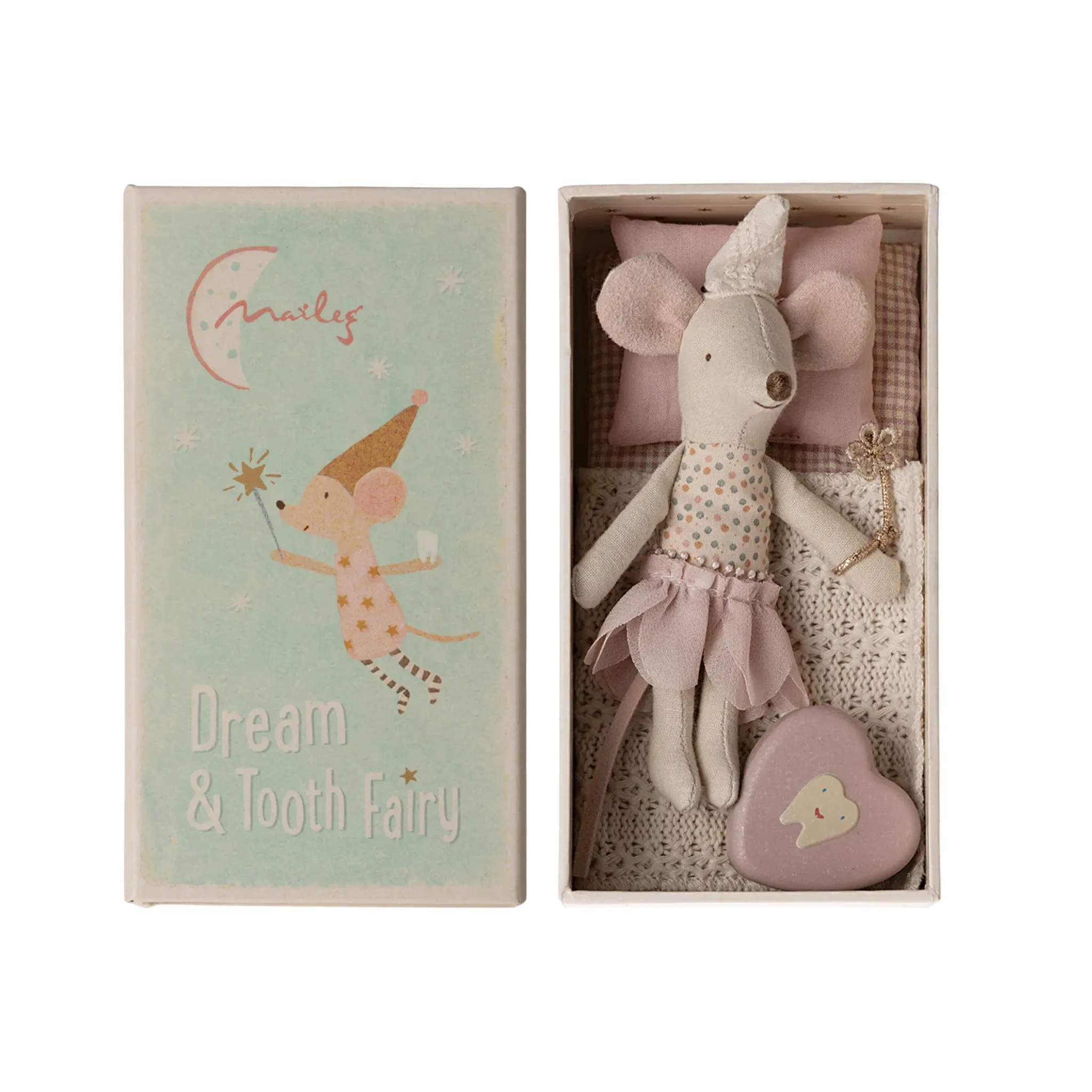 Maileg Tooth Fairy Mouse In A Match Box - Little Sister