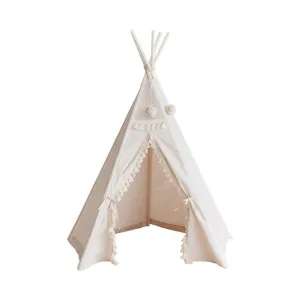 MiniCamp Boho Teepee Play Tent With Tassels - Ecru