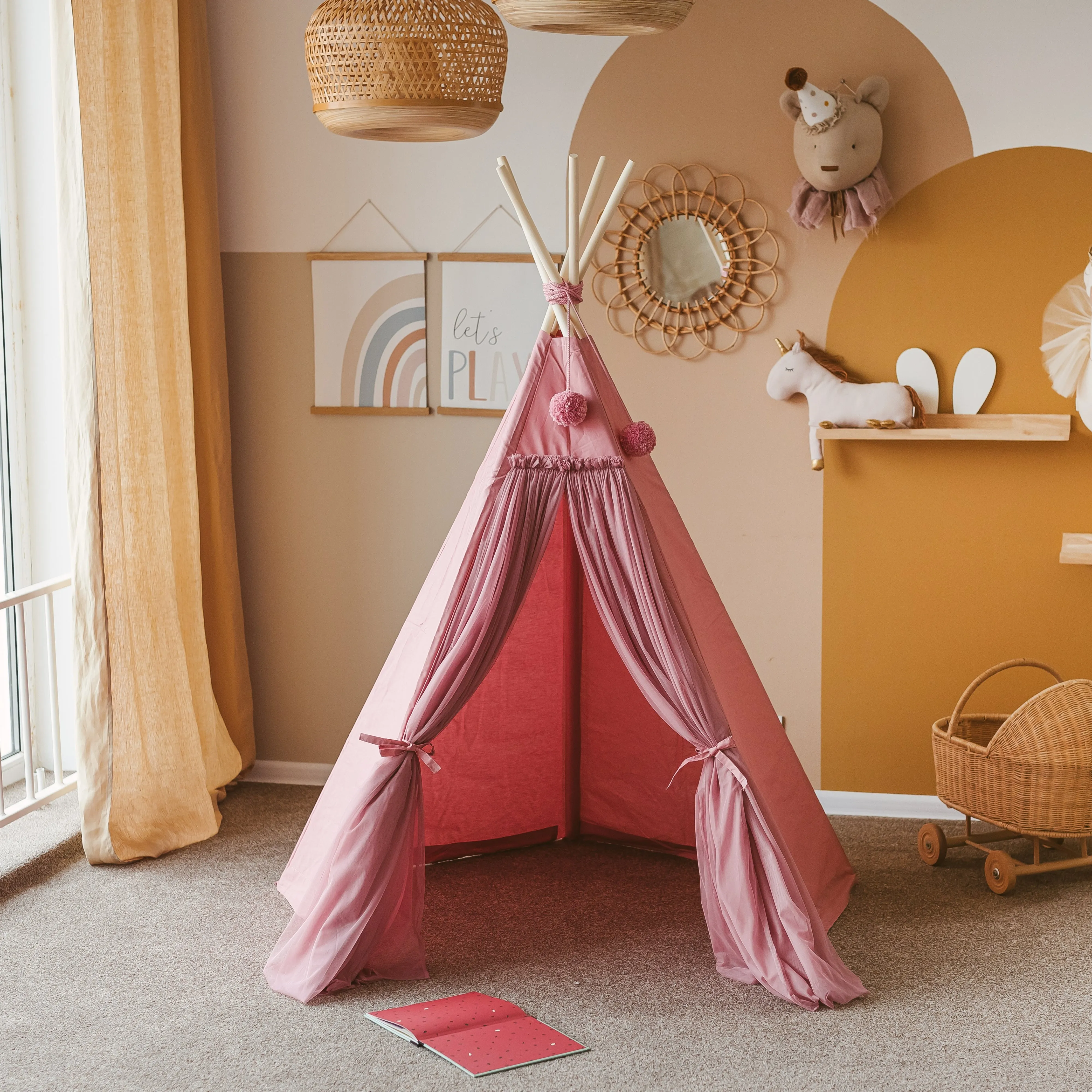 MiniCamp Fairy Teepee Play Tent With Tulle - Rose