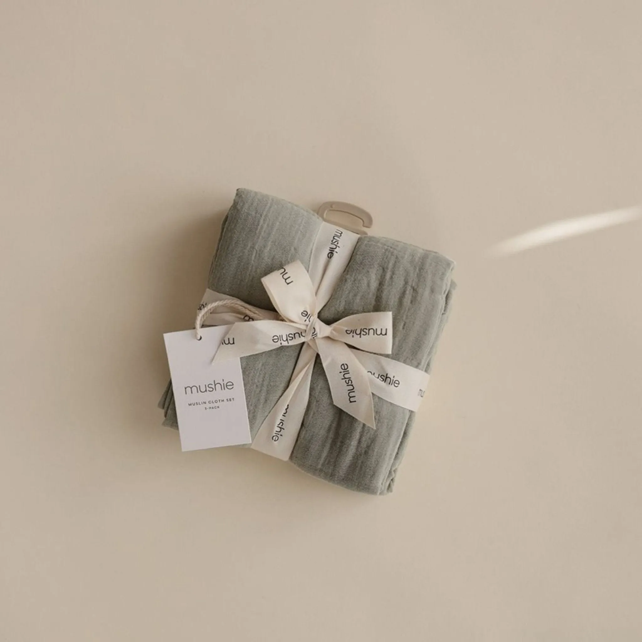Mushie Muslin Cloth 3 Pack - Sage