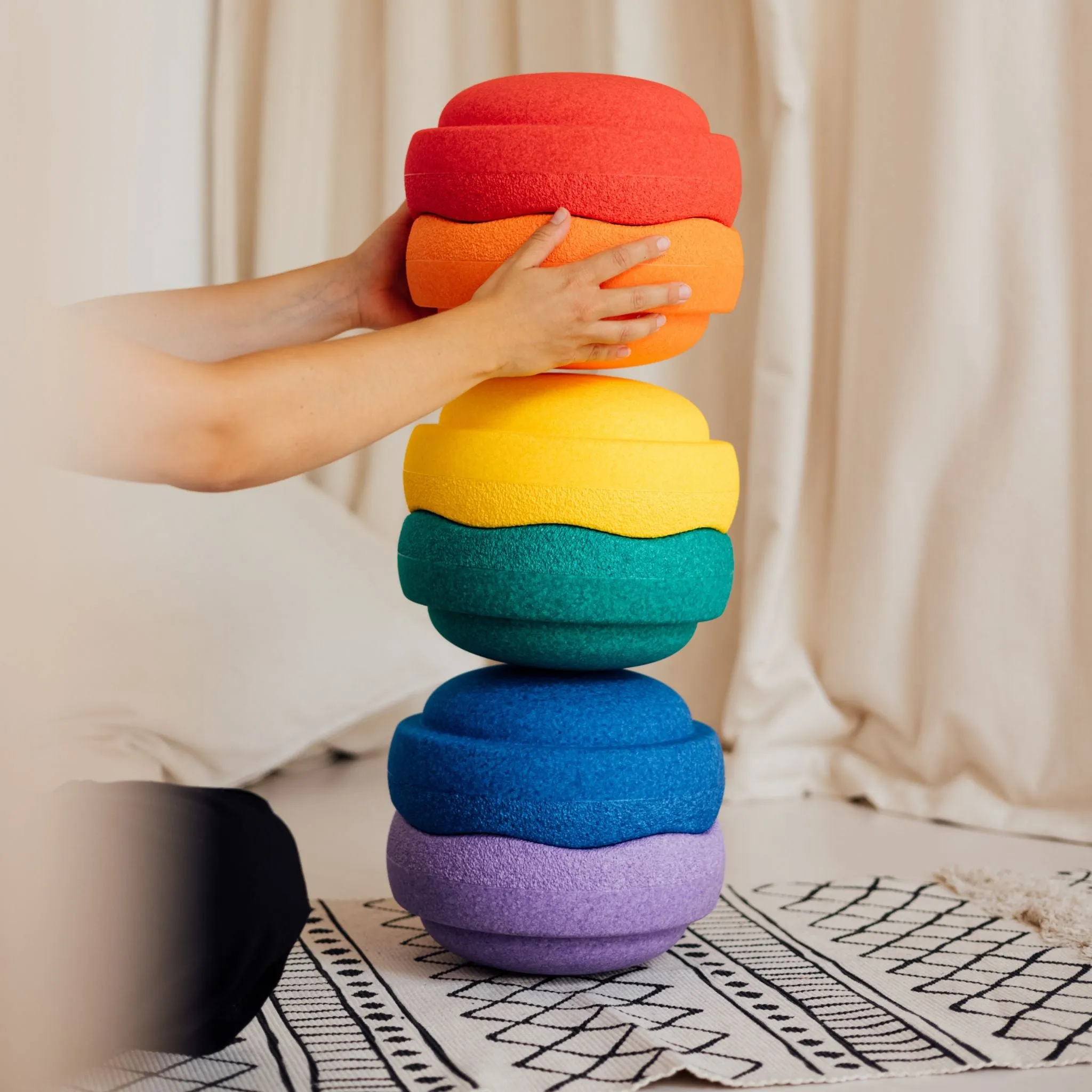 Stapelstein Stepping Stones Set of 6 - Rainbow
