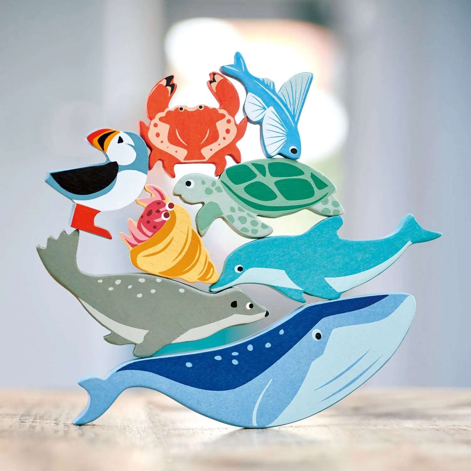 Tender Leaf Toys 10 Wooden Coastal Creatures Set