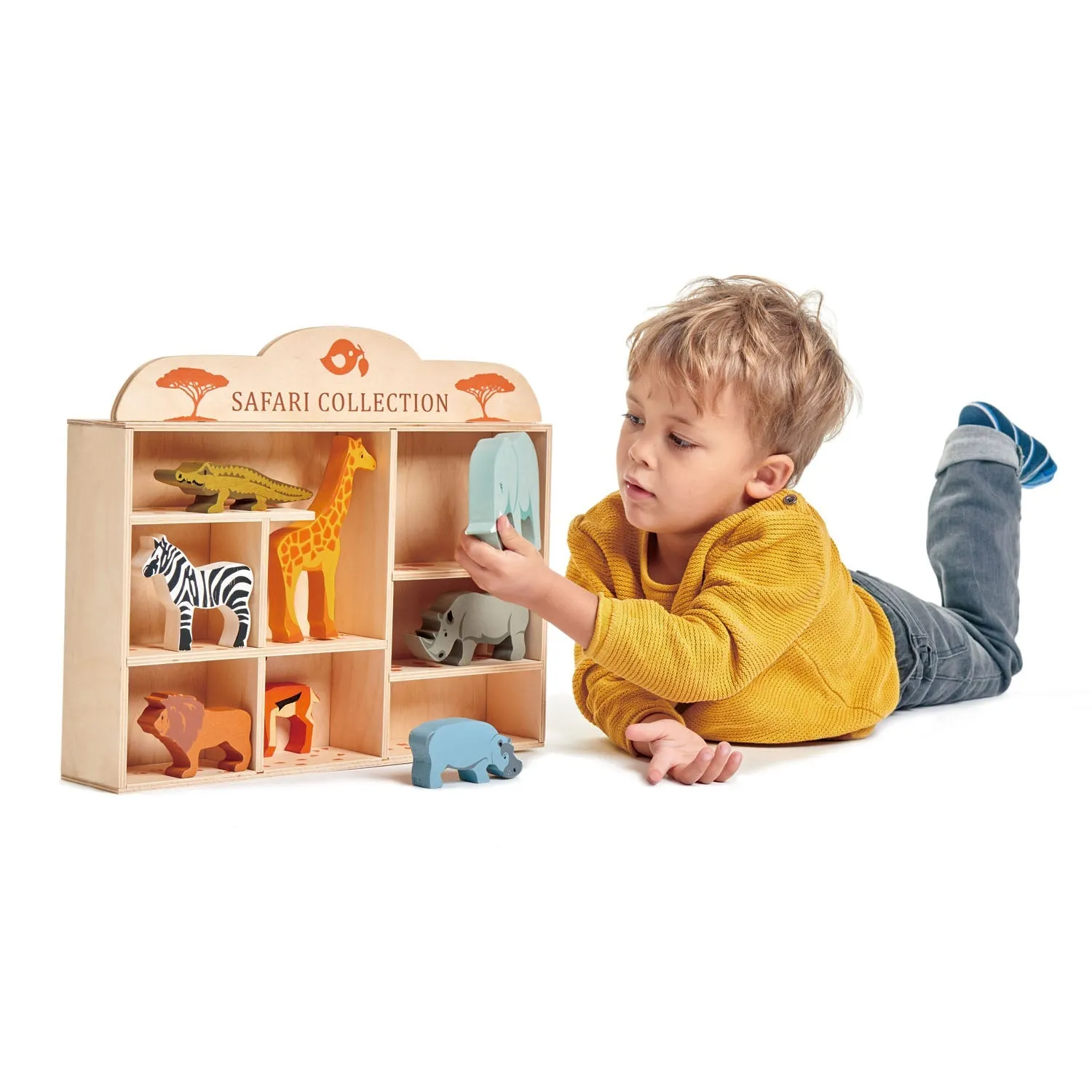 Tender Leaf Toys 8 Safari Animals Wooden Set