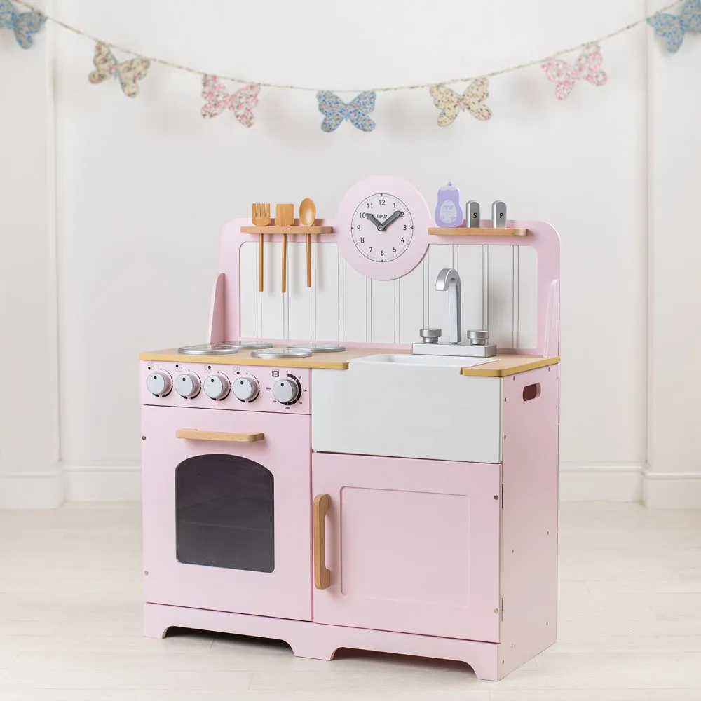 Tidlo Country Wooden Play Kitchen - Pink