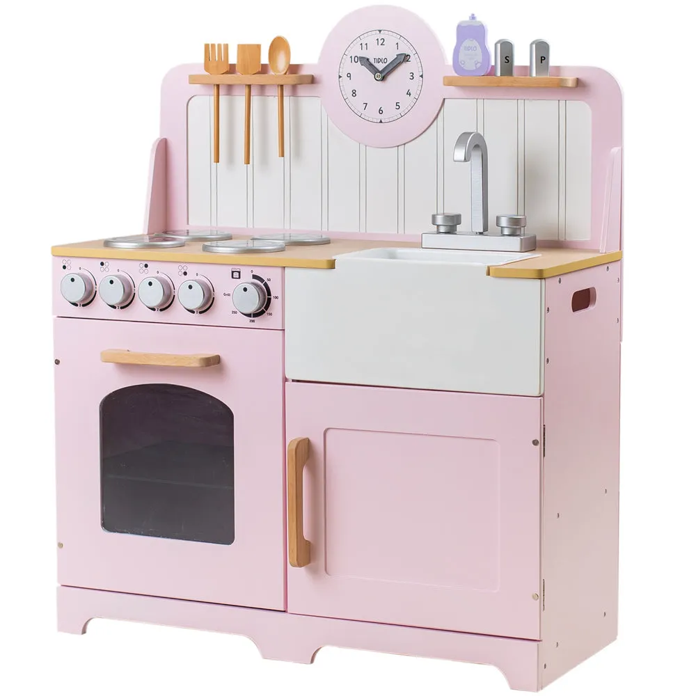 Tidlo Country Wooden Play Kitchen - Pink