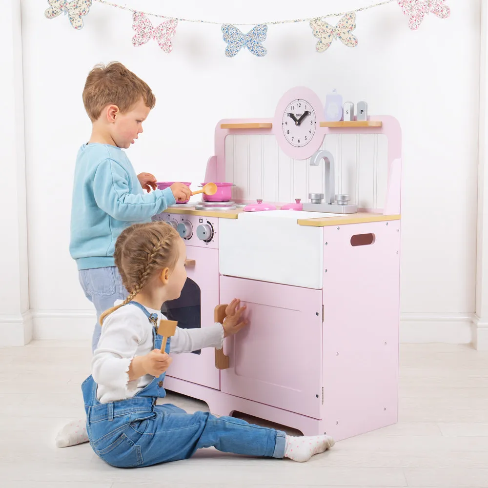 Tidlo Country Wooden Play Kitchen - Pink