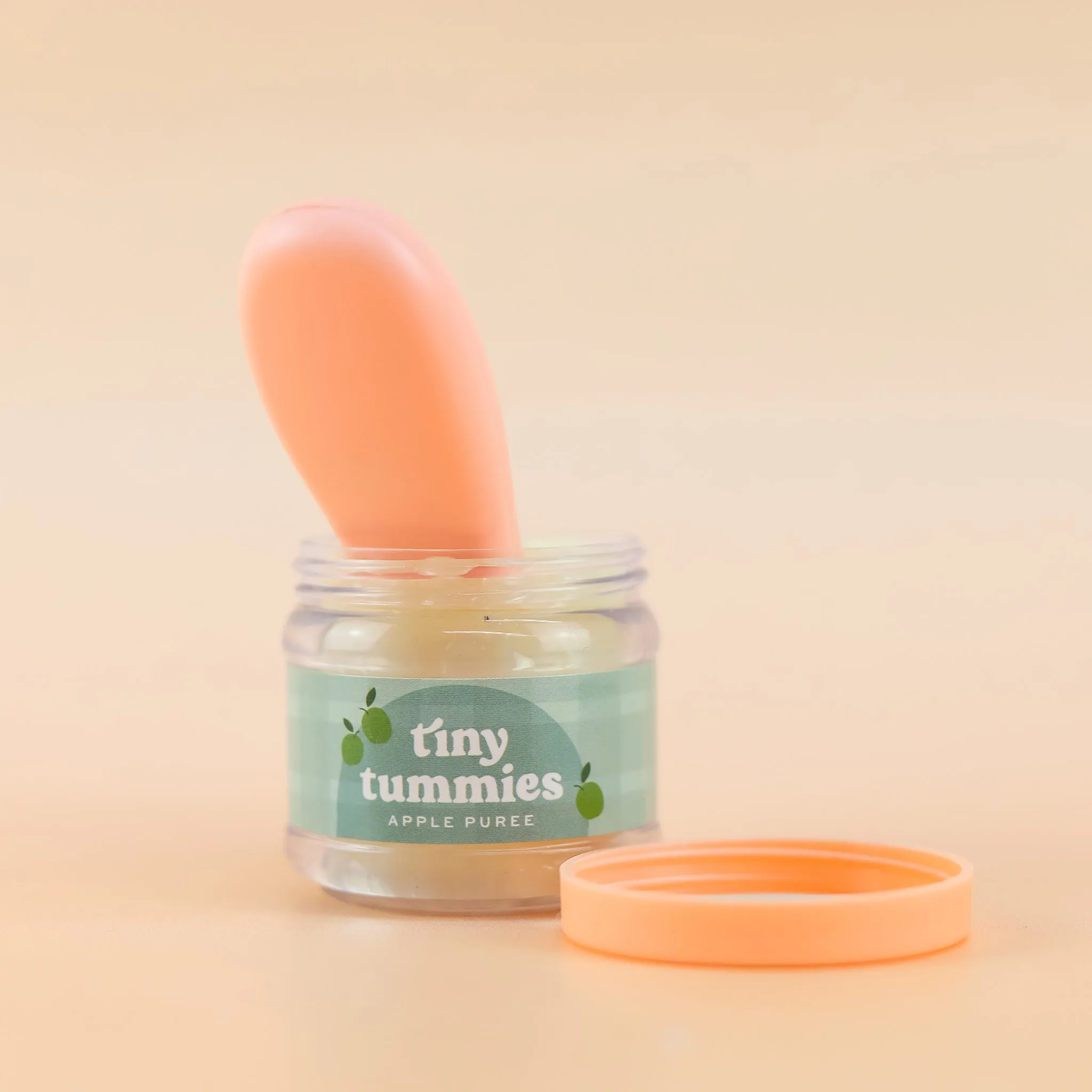 Tiny Harlow Tiny Tummies - Apple Puree Food Jar & Spoon Set