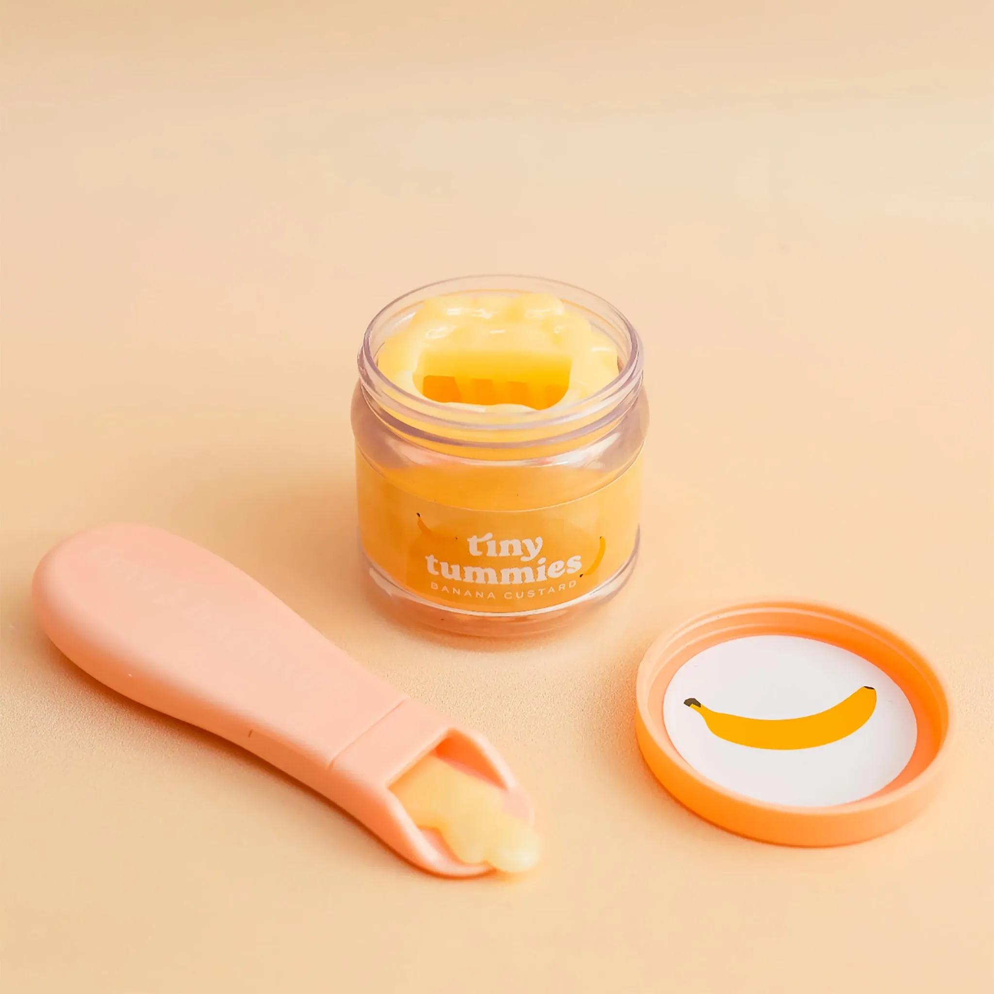 Tiny Harlow Tiny Tummies - Banana Custard Food Jar & Spoon Set