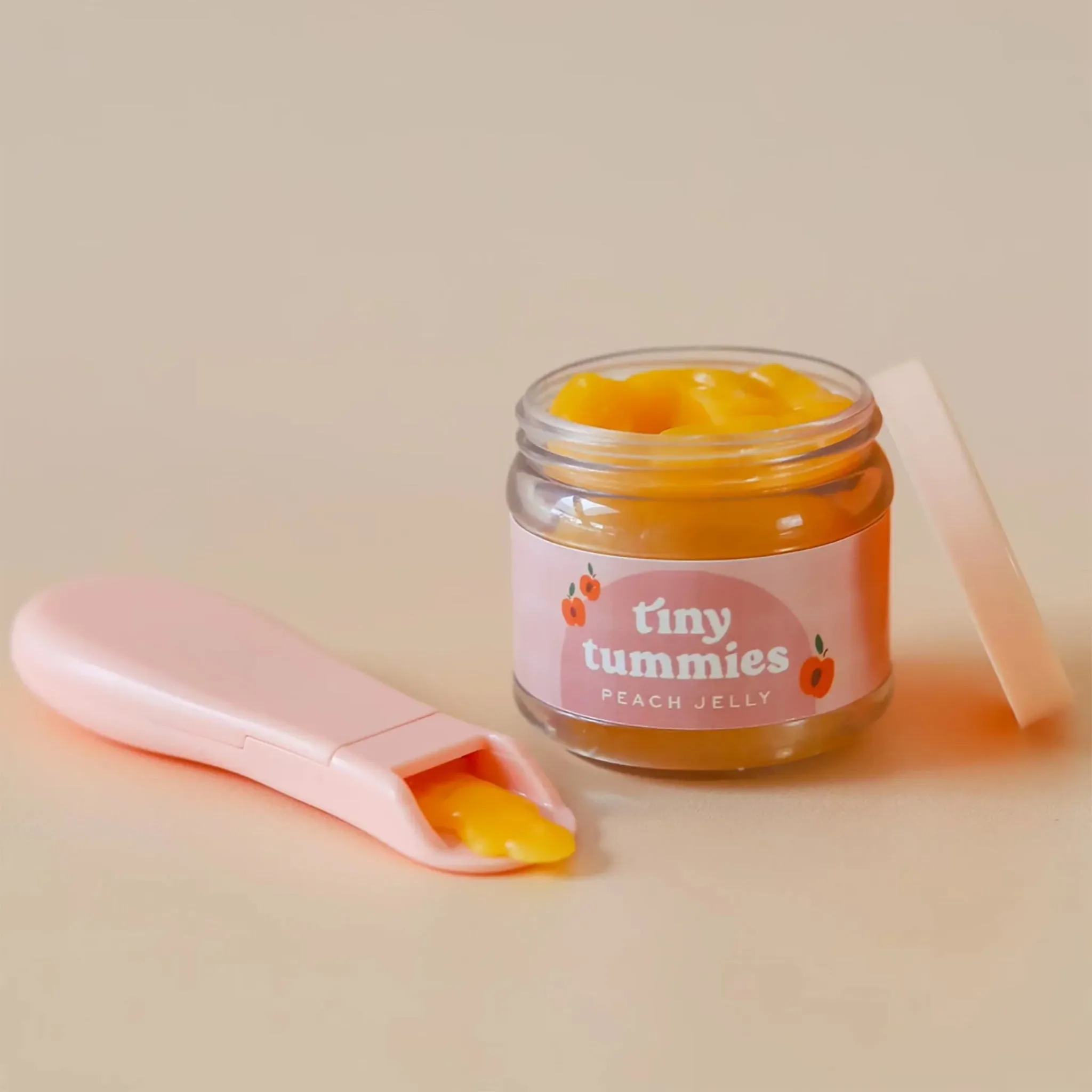 Tiny Harlow Tiny Tummies - Peach Jelly Food Jar & Spoon Set