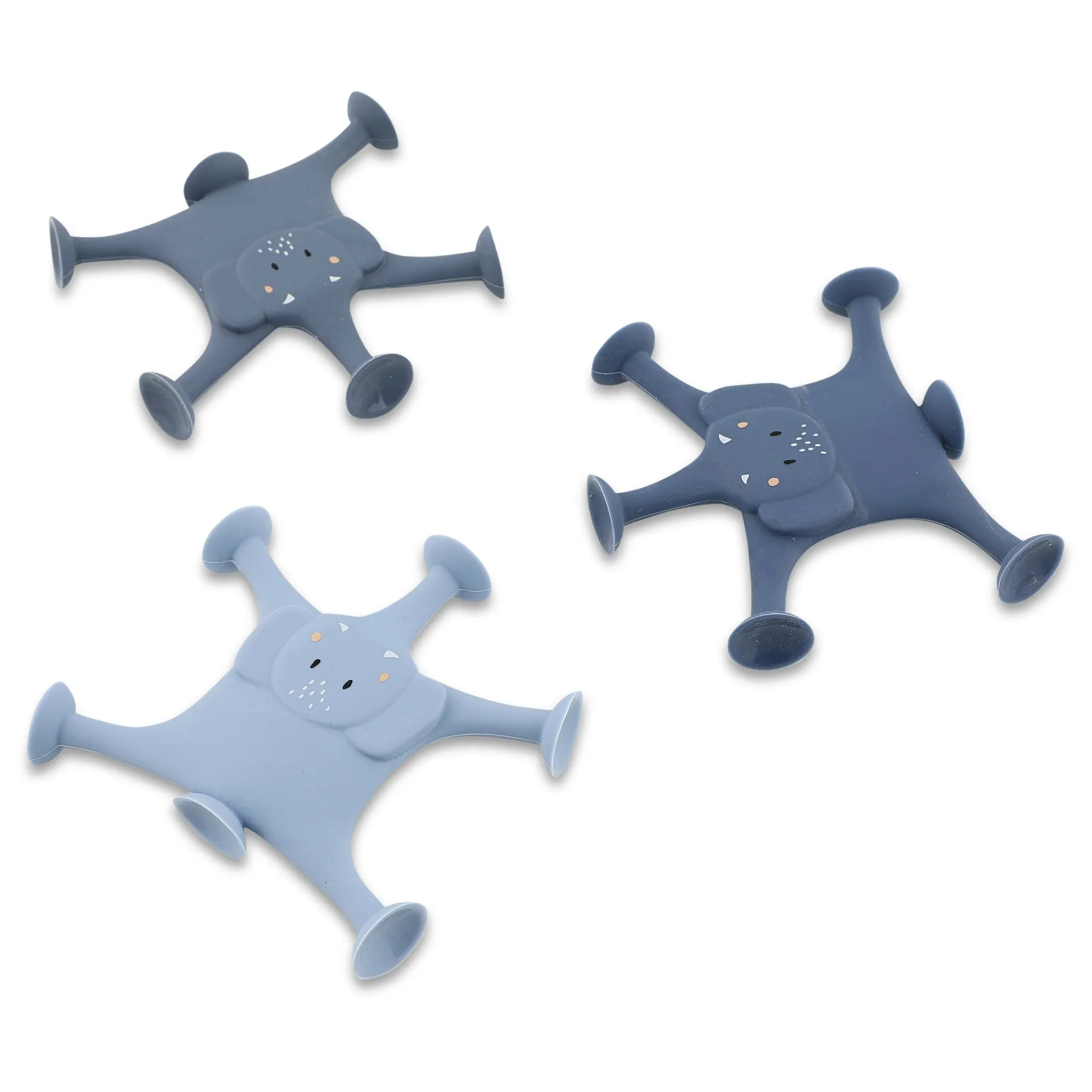 Trixie Animal Suction Game - 3pcs - Mrs. Elephant's Family Blue