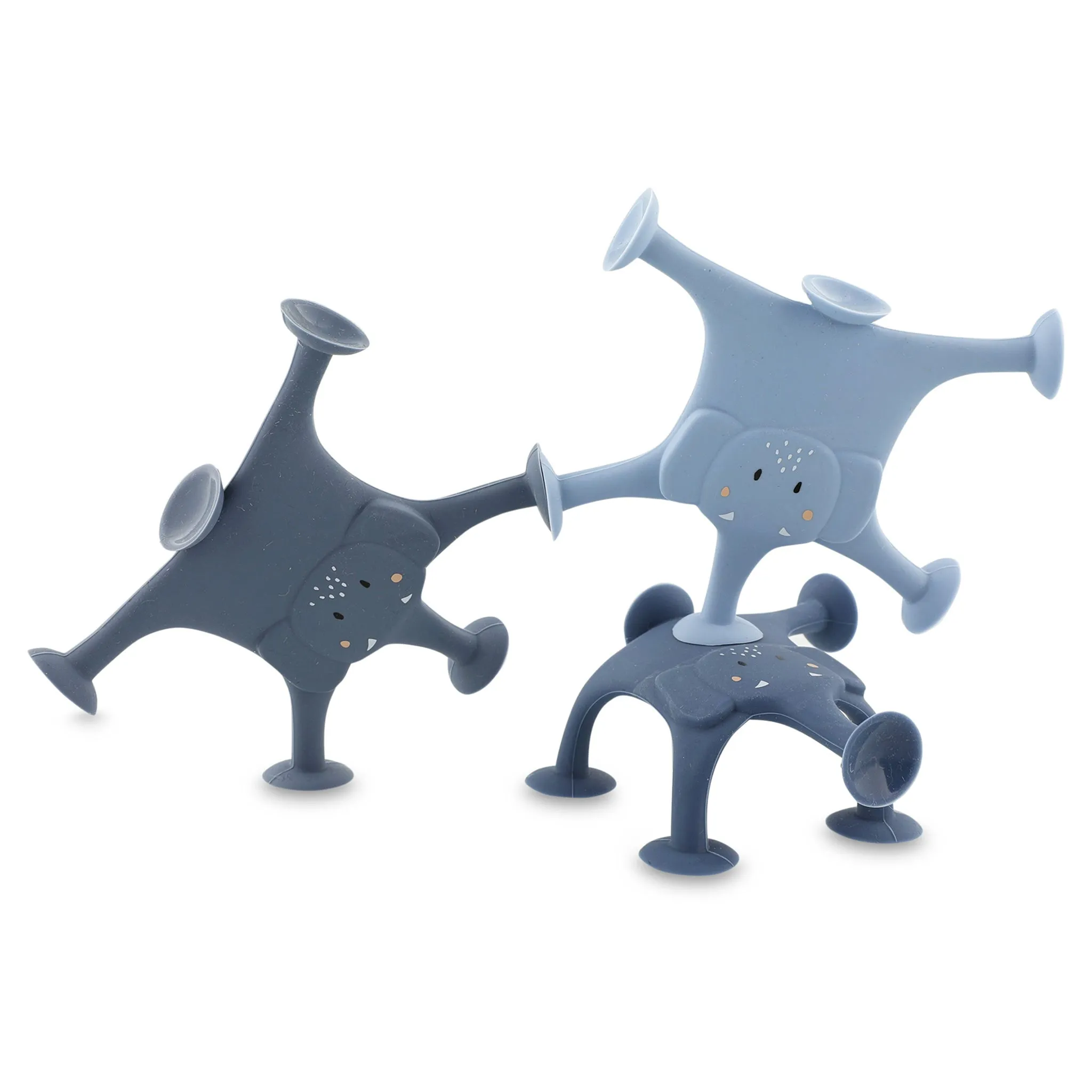 Trixie Animal Suction Game - 3pcs - Mrs. Elephant's Family Blue