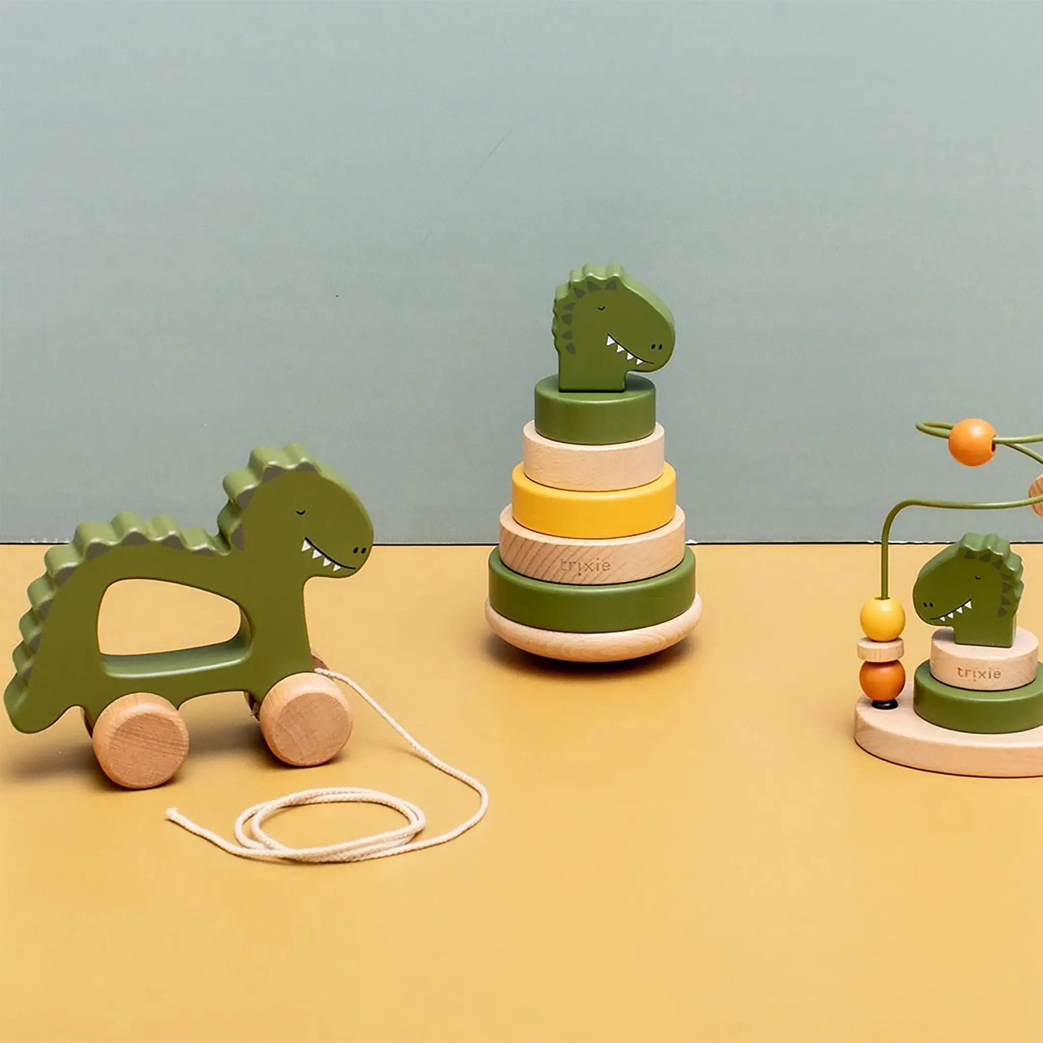 Trixie Wooden Pull Along Toy - Mr. Dino