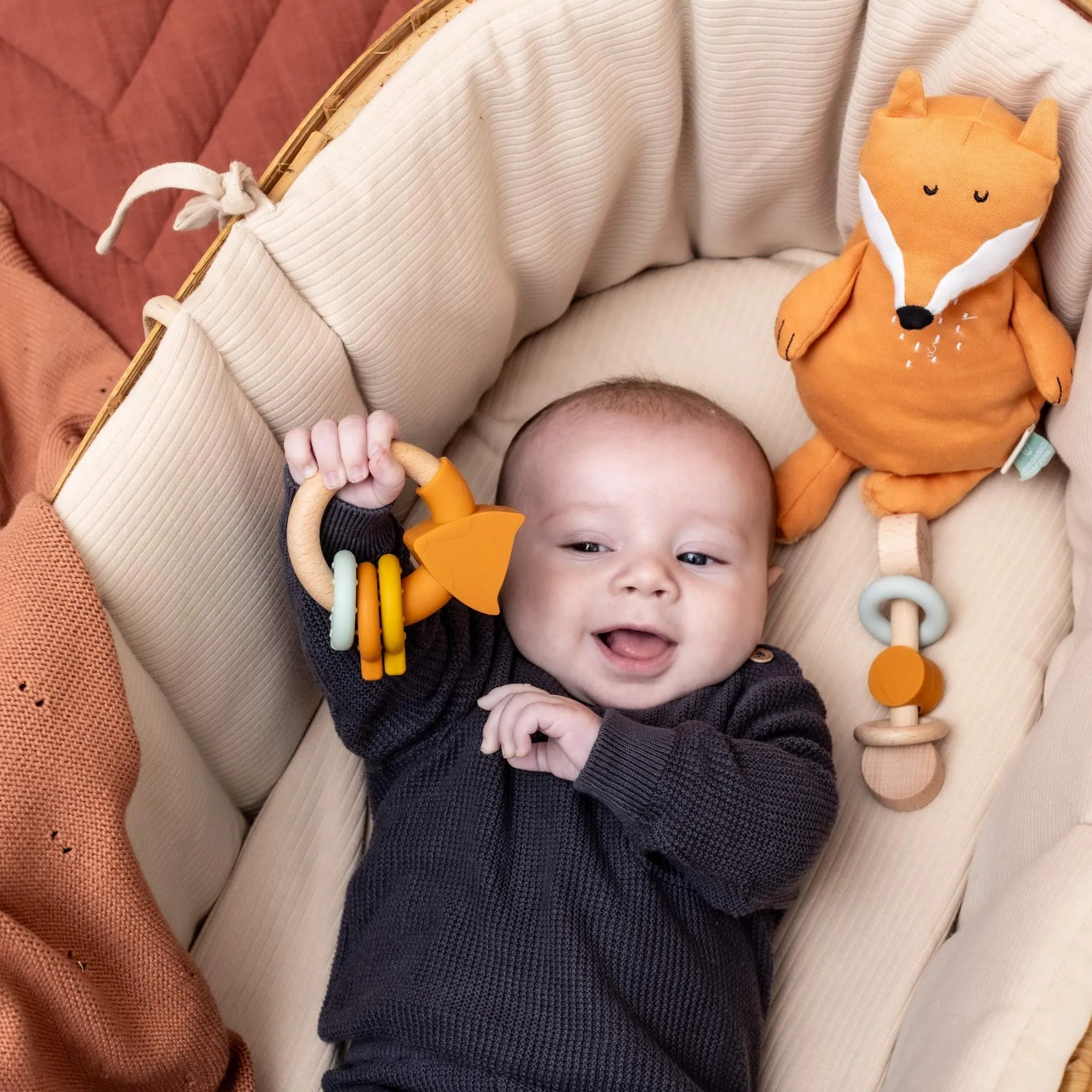Trixie Wooden Silicone Activity Ring - Mr Fox