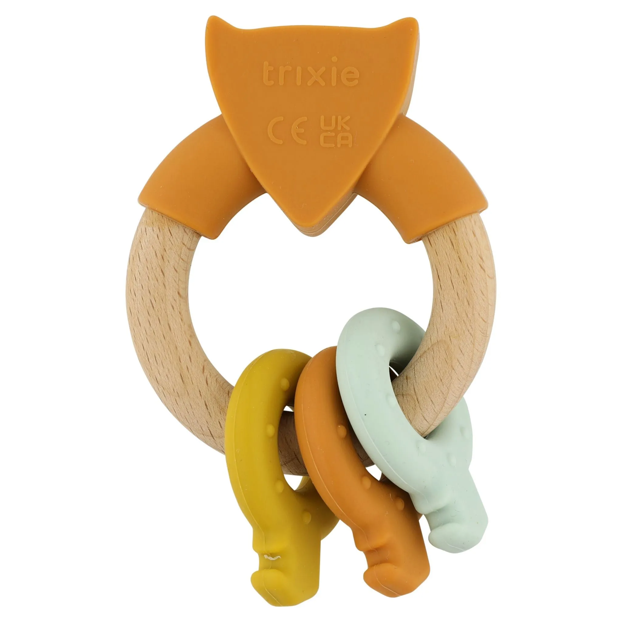 Trixie Wooden Silicone Activity Ring - Mr Fox