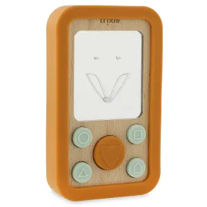 Trixie Wooden Silicone Baby Phone - Mr. Fox